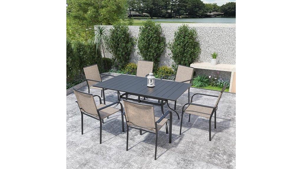 seven piece outdoor dining