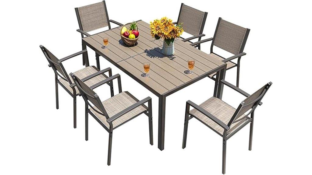 seven piece outdoor dining set