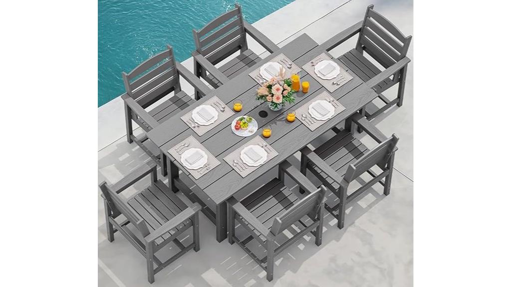 seven piece outdoor dining set