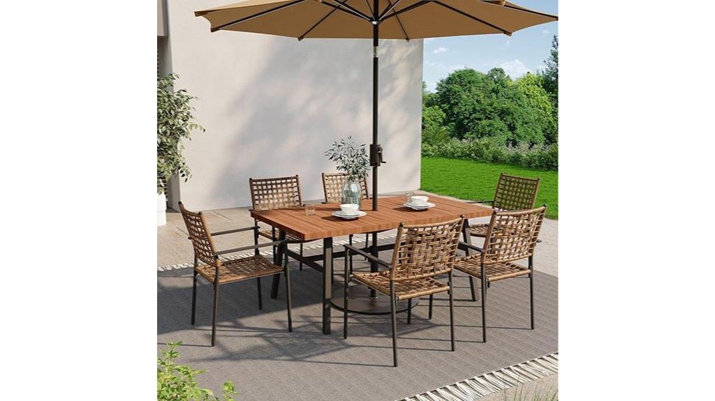 seven piece outdoor patio set