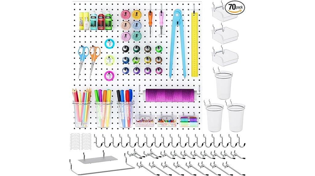 seventy piece metal pegboard set