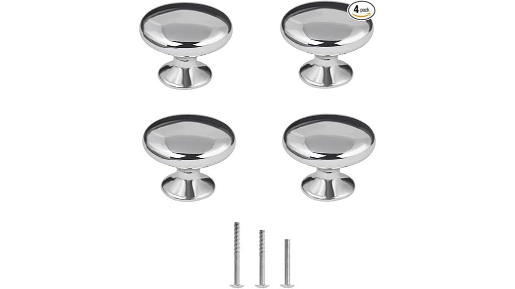 shiny chrome cabinet handles