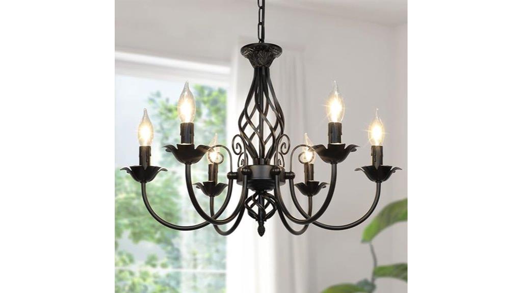 six light farmhouse chandelier