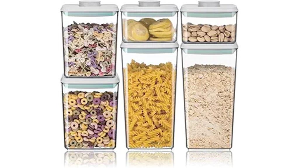 six piece airtight containers