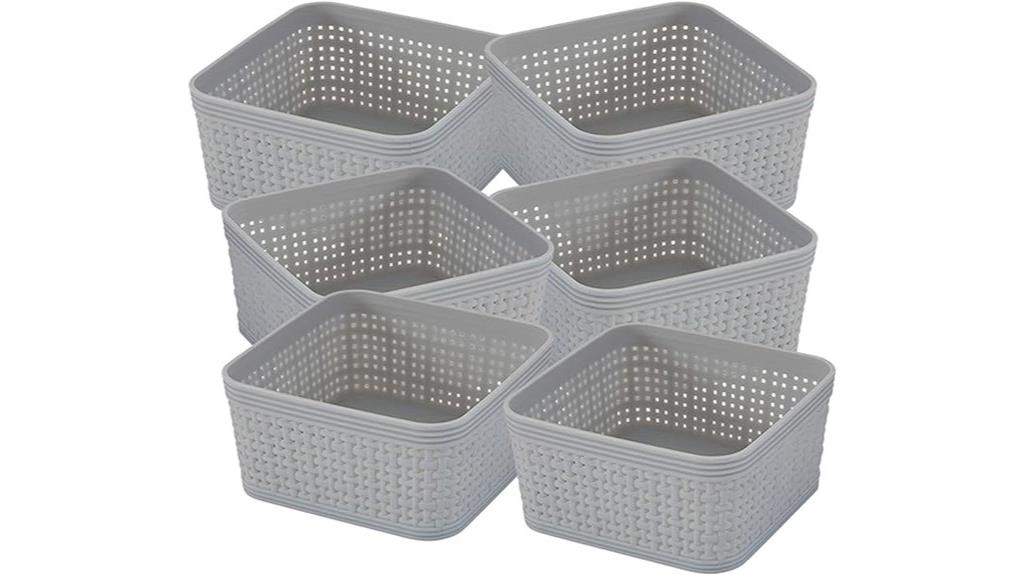 six piece storage bin set