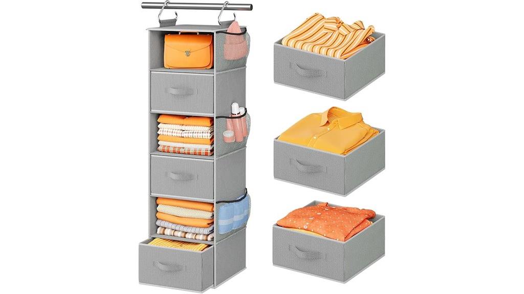 six shelf hanging closet organizer
