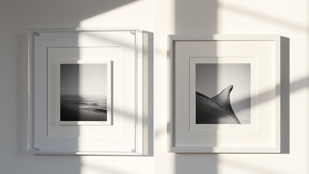 sleek modern floating display