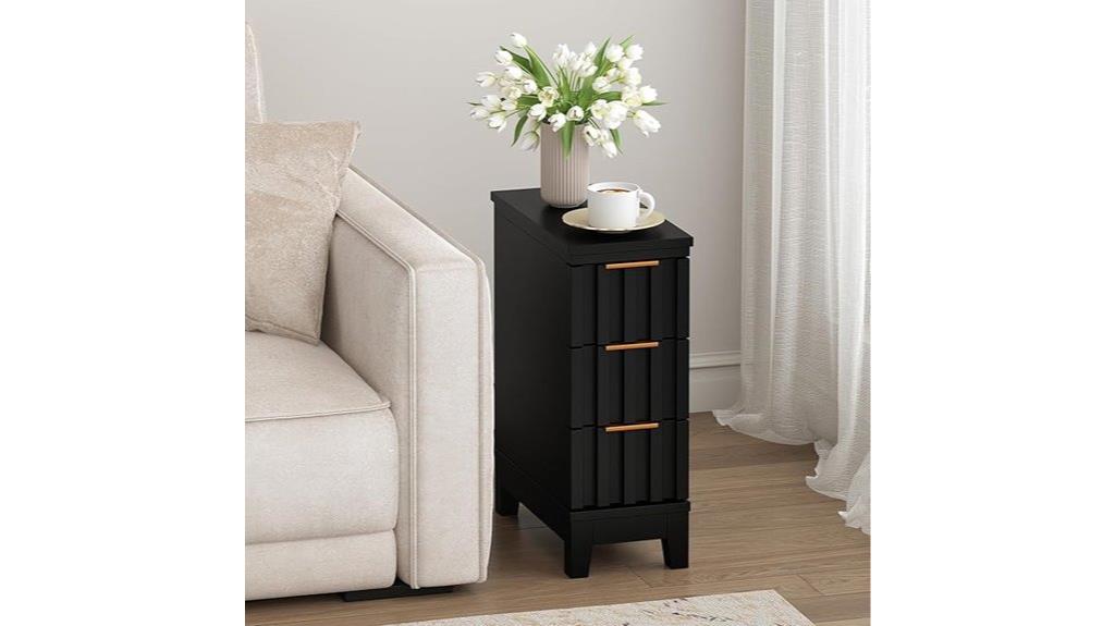 slim fluted nightstand
