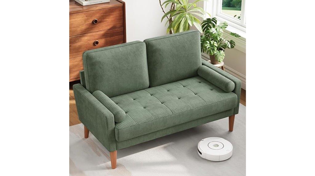 small corduroy loveseat sofa
