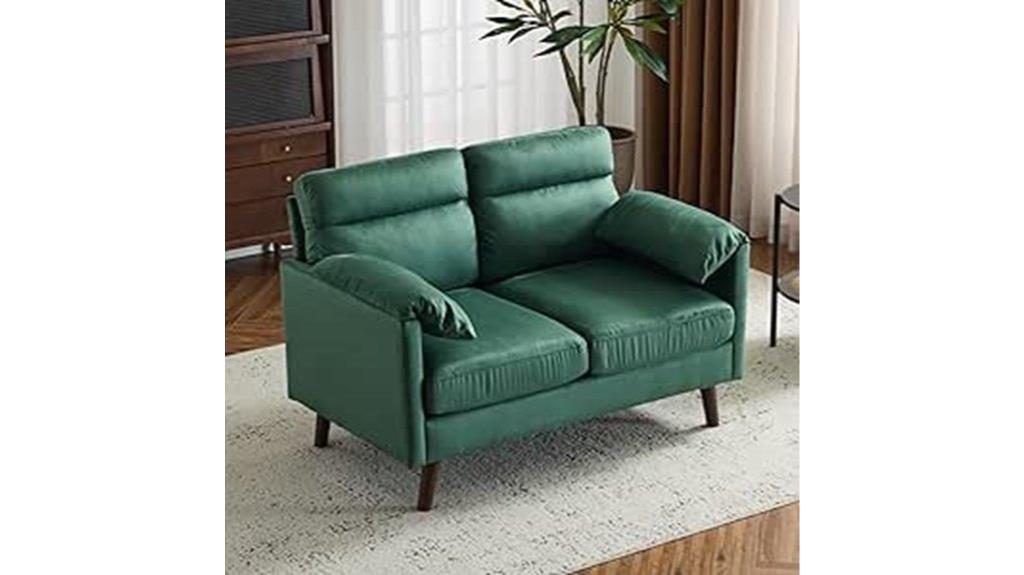 small suede loveseat sofa