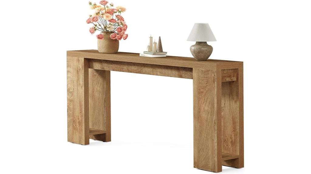 small wooden entry table