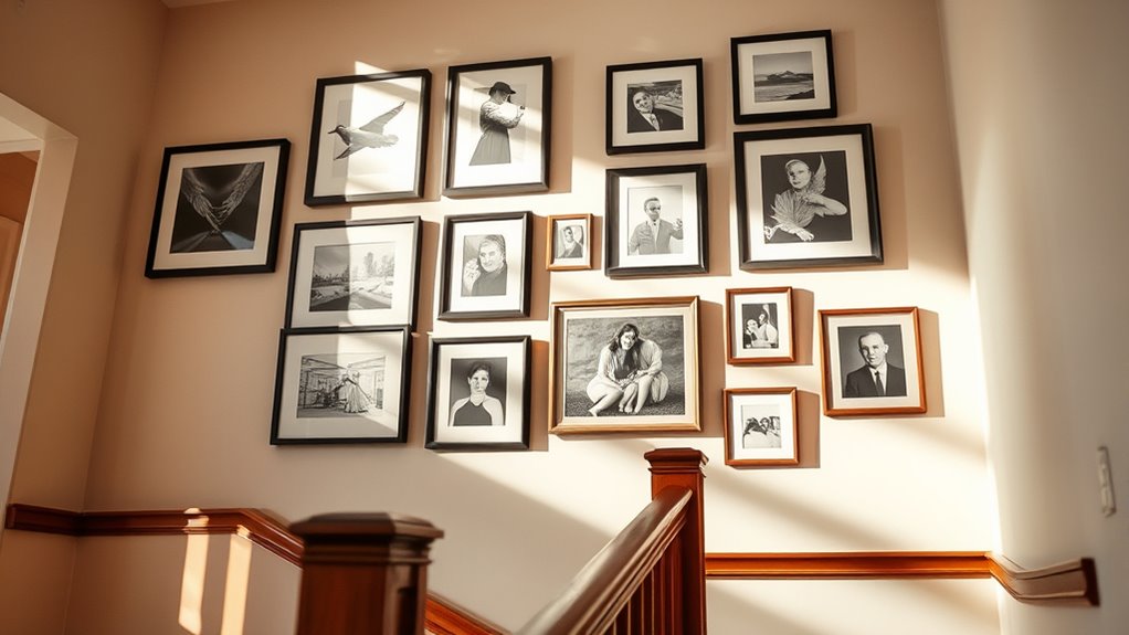 staircase landing wall designs