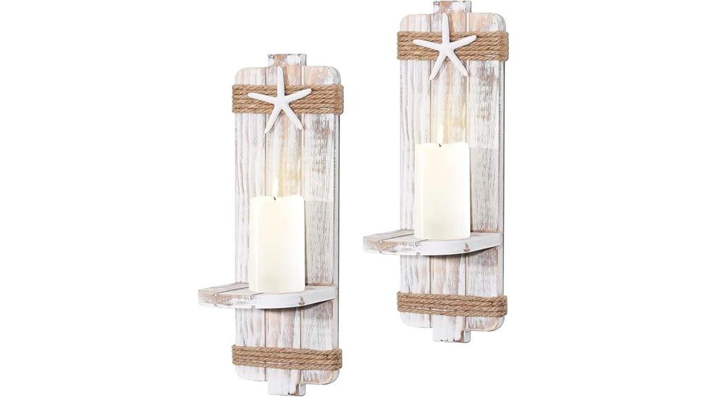 starfish wall candle set