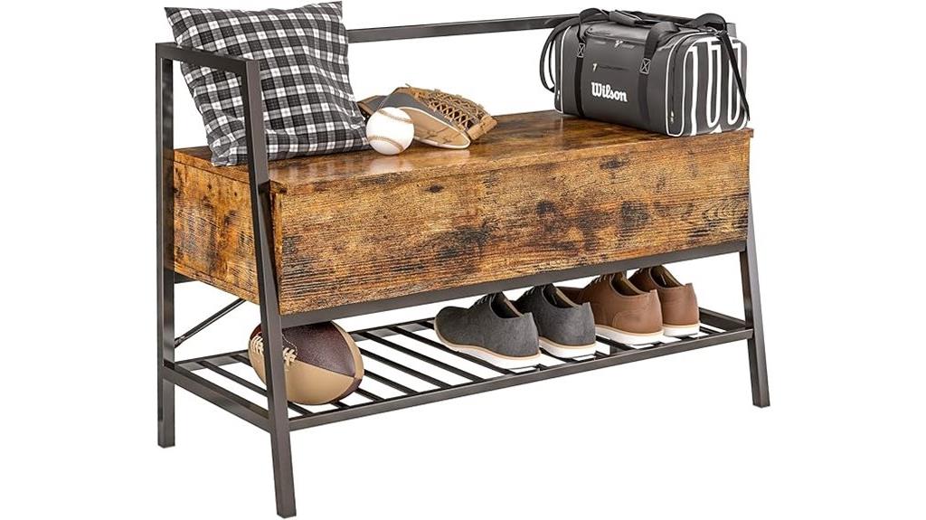storage bench with shoe rack