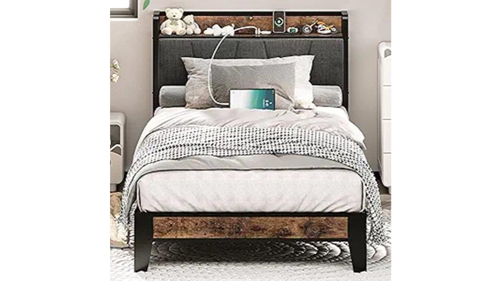 storage headboard twin bed