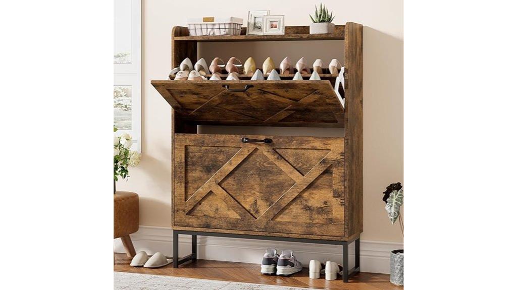 stylish 2 drawer shoe organizer