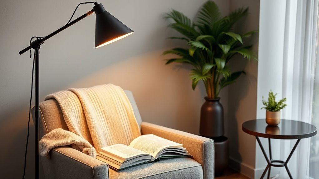 stylish reading corner lighting