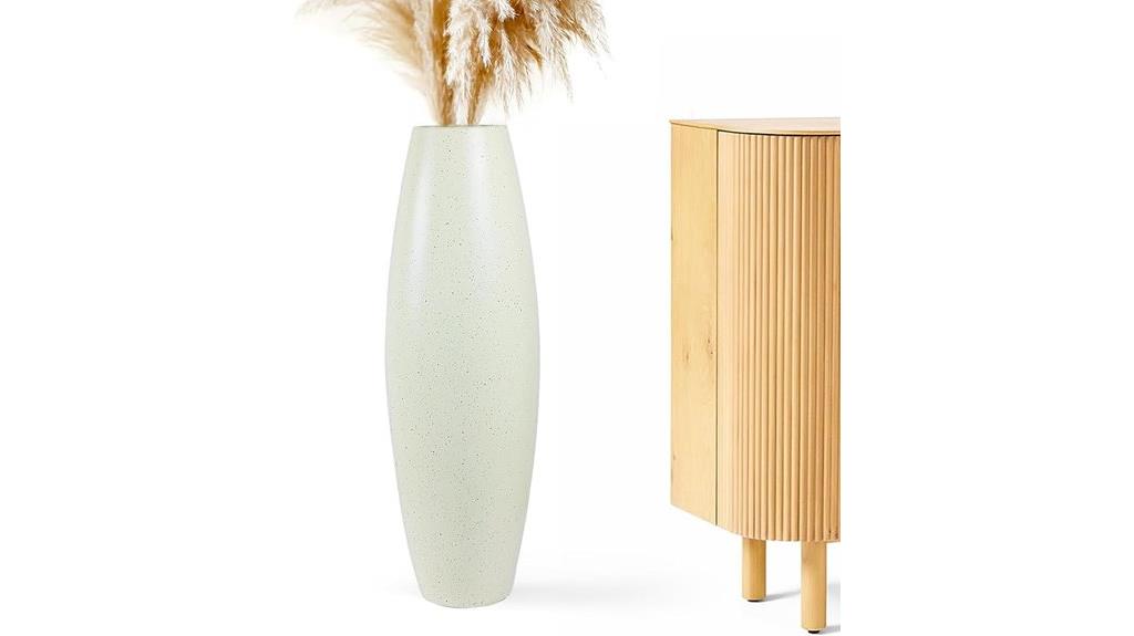 tall cream white vase