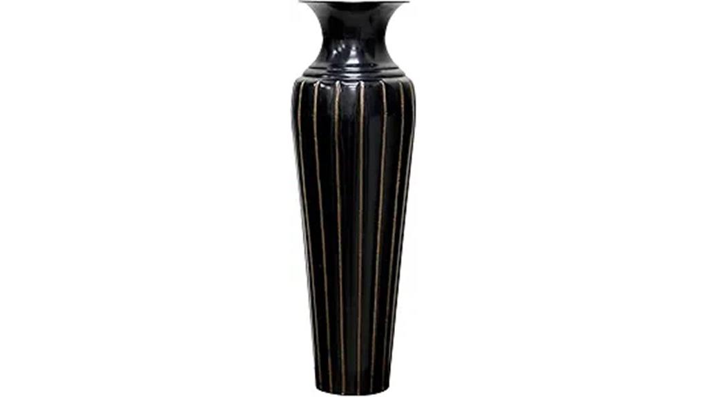 tall metal floor vase