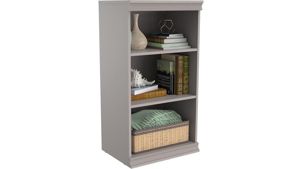 taupe modular shelf unit