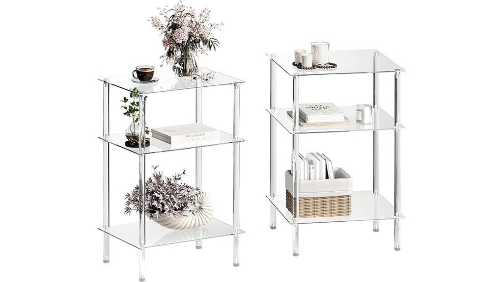 tempered glass shelving tables