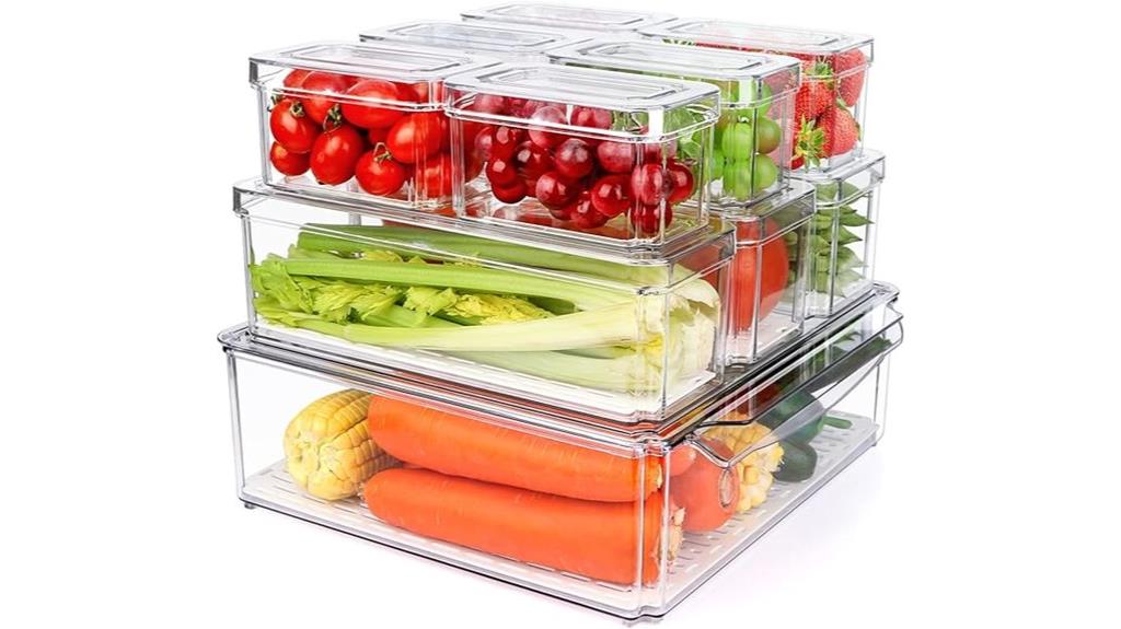 ten pantry refrigerator bins