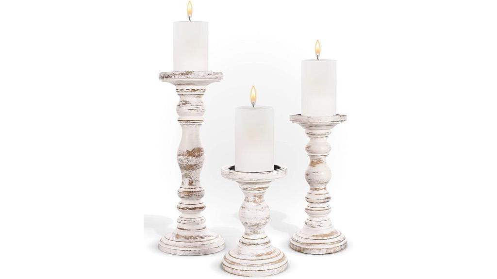 three piece large candle holders