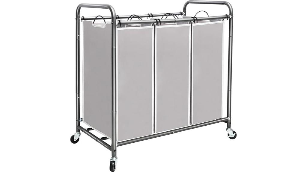 three section laundry sorter