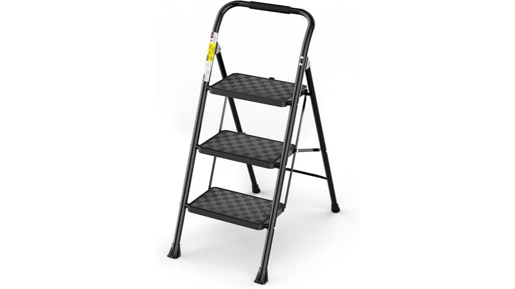 three step cushioned ladder