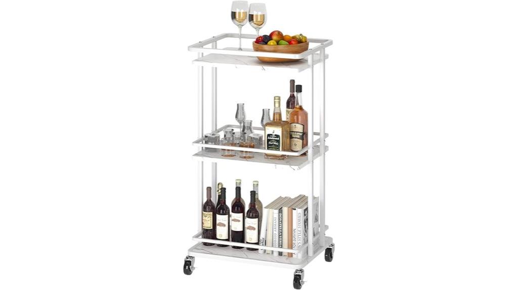 three tier serving cart