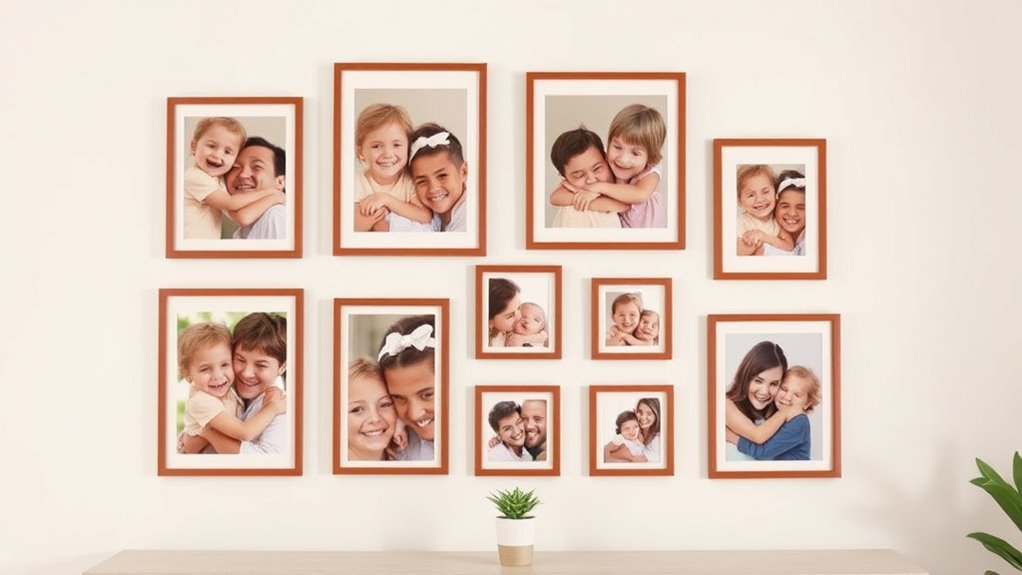 tidy family photo displays