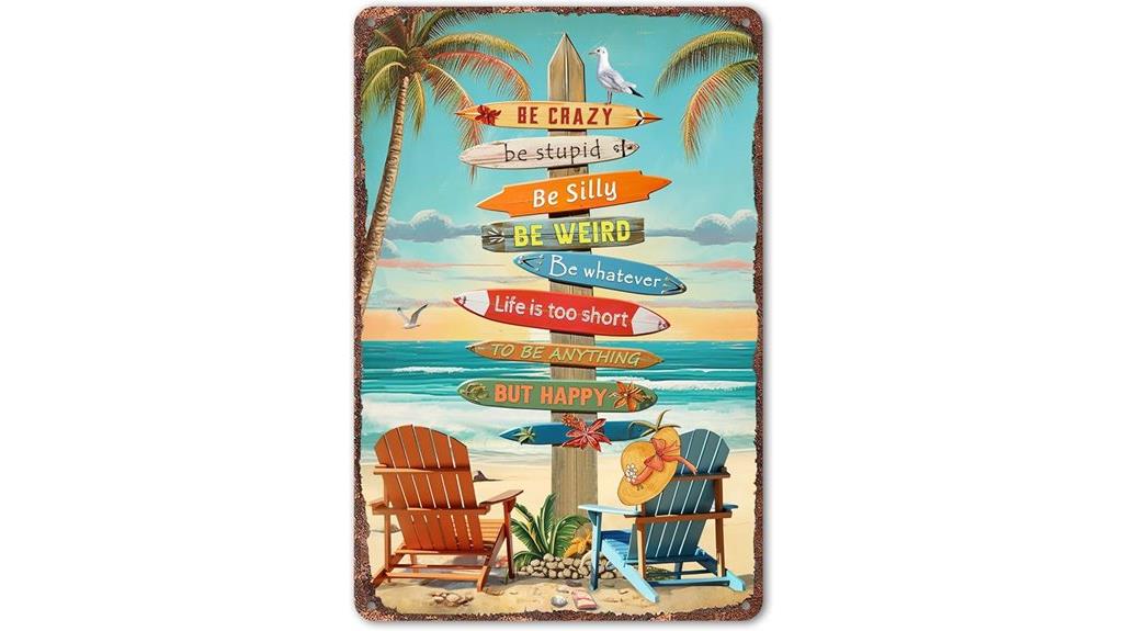 tropical beach sign decor
