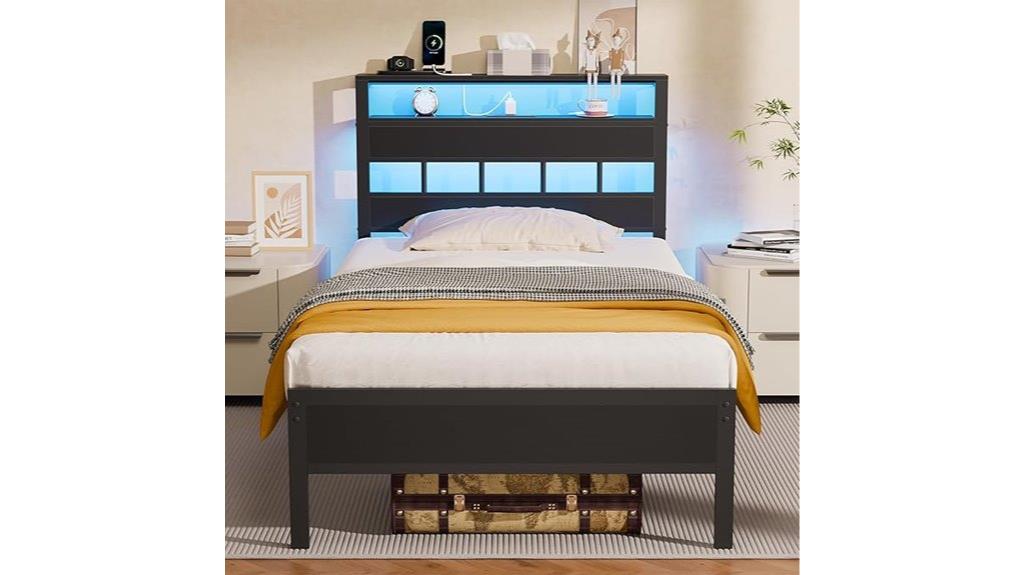 twin bed frame with charging
