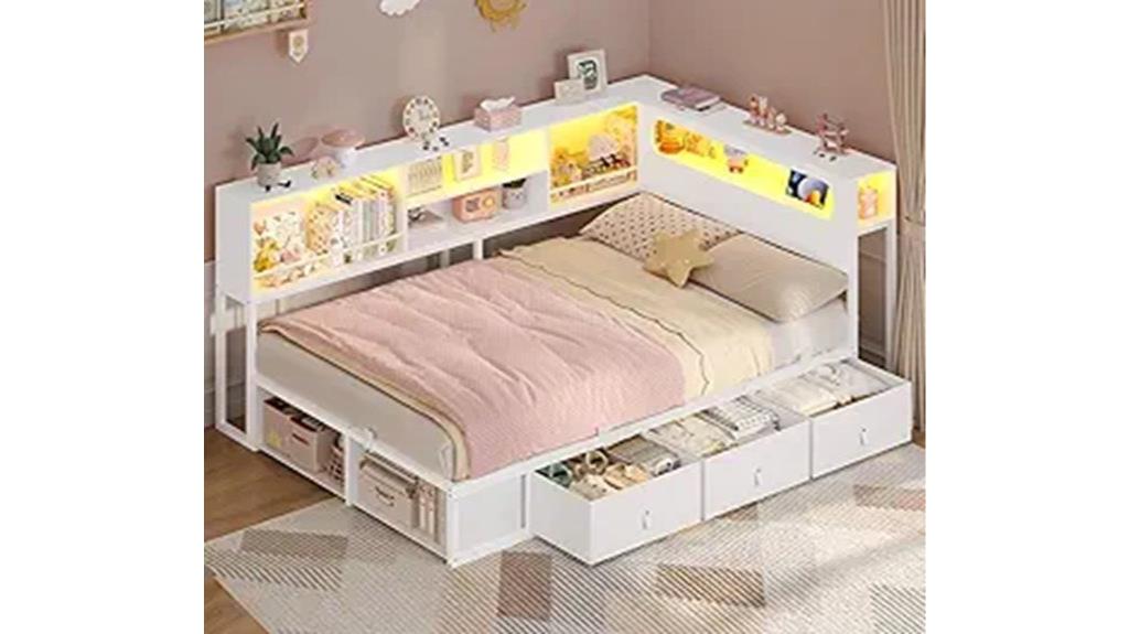twin bed frame with storage