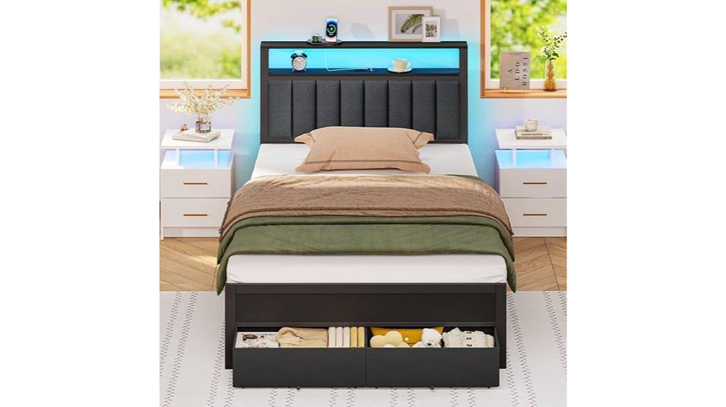 twin bed with charging