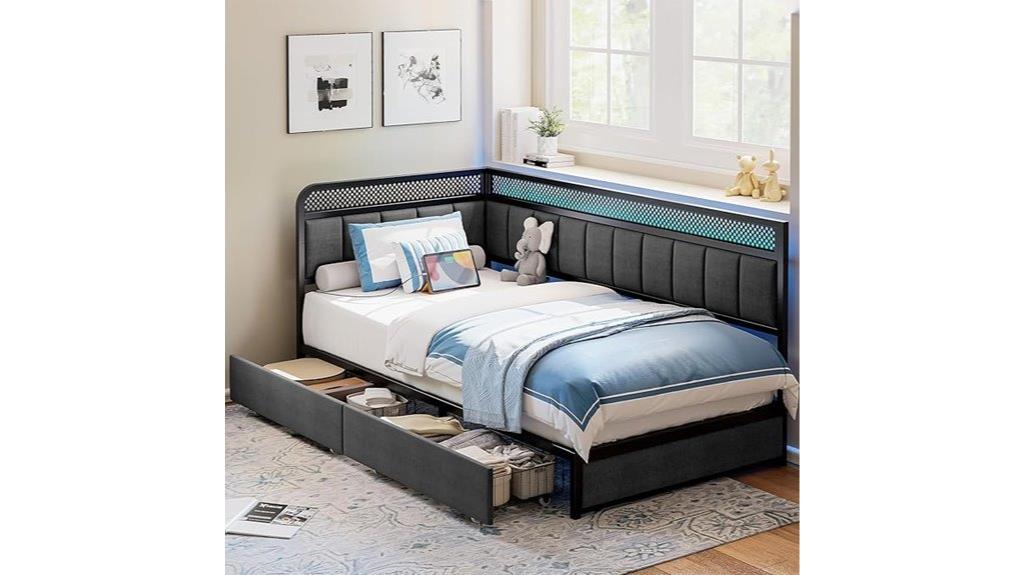 twin bed with storage
