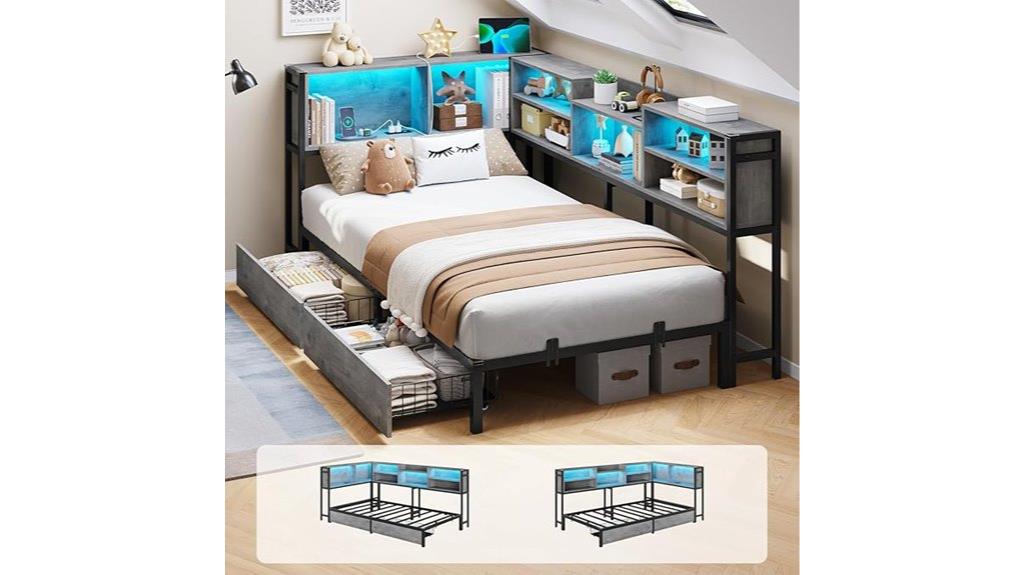 twin bed with storage