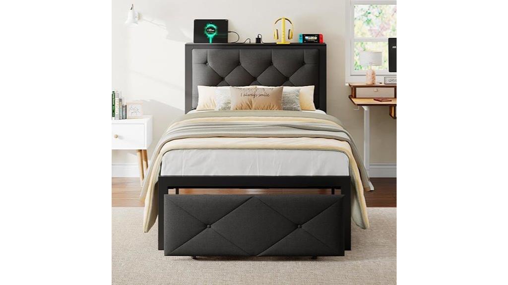twin bed with storage