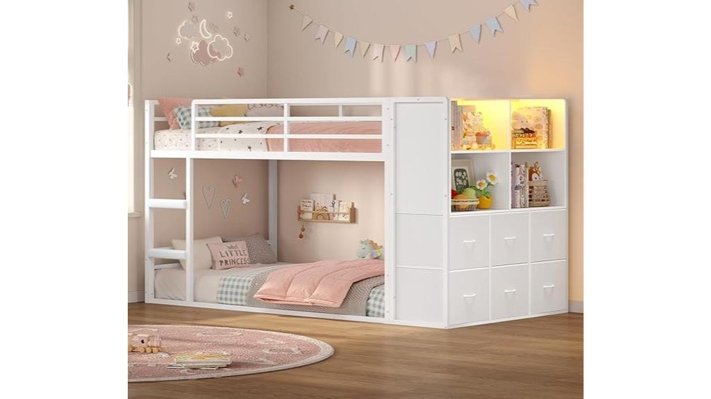 twin bunk bed with storage
