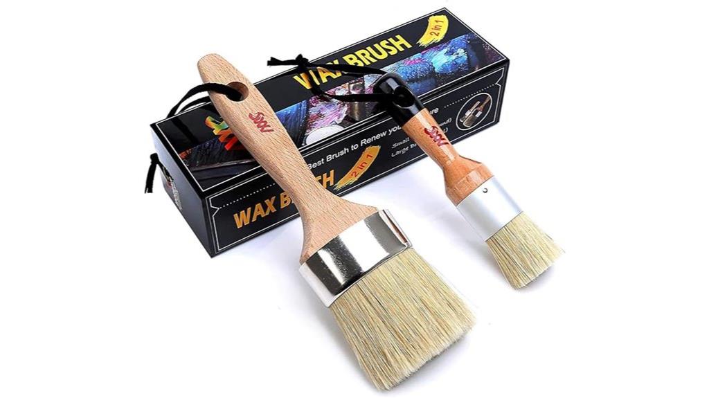 two chalk paint brushes