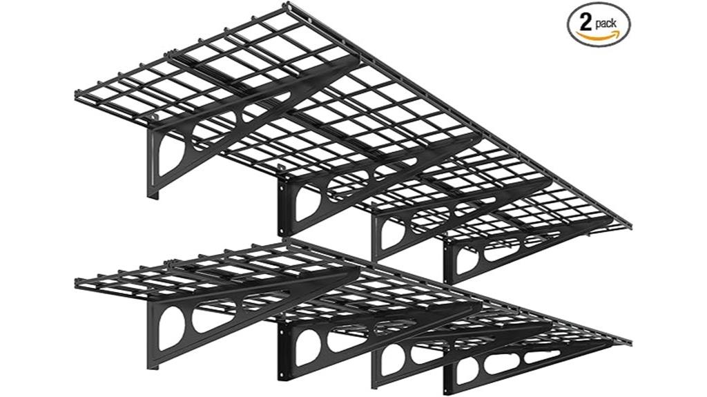 two pack garage wall shelves