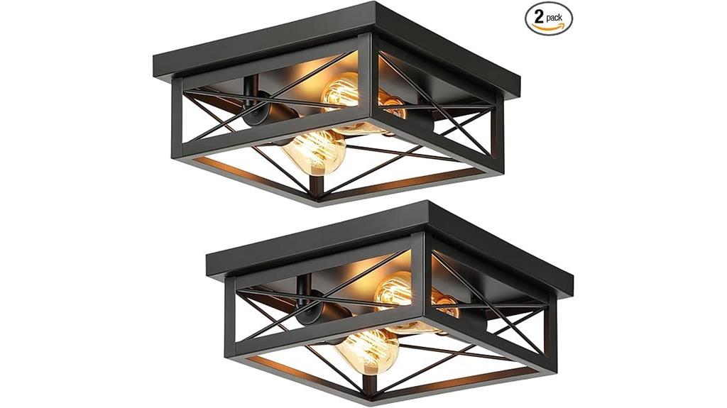two pack industrial ceiling lights