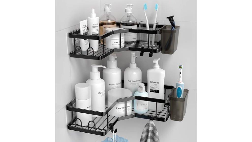 two pack shower shelves