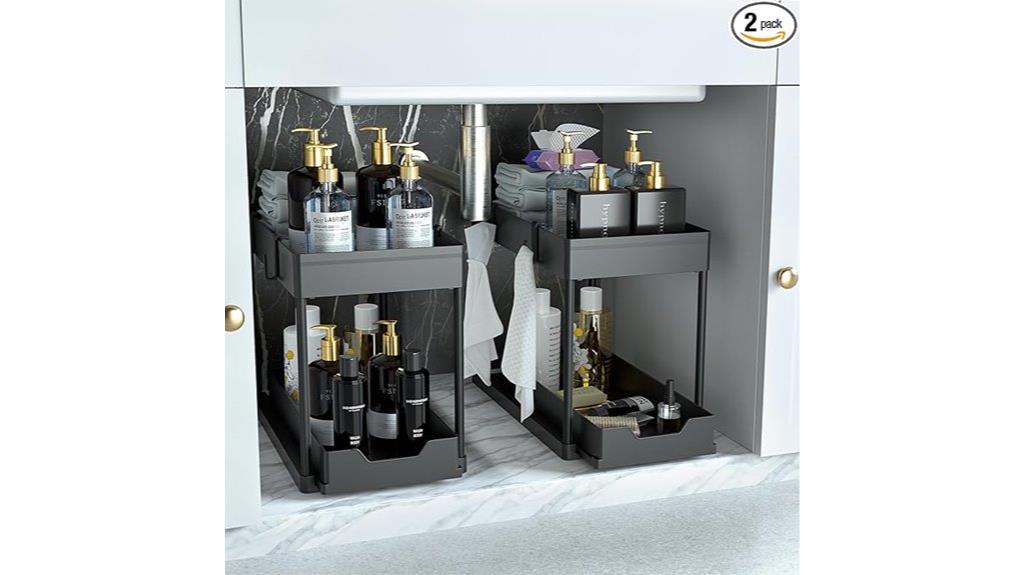 two pack under sink organizers