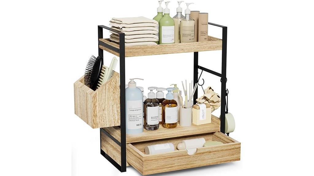 two tier bathroom storage