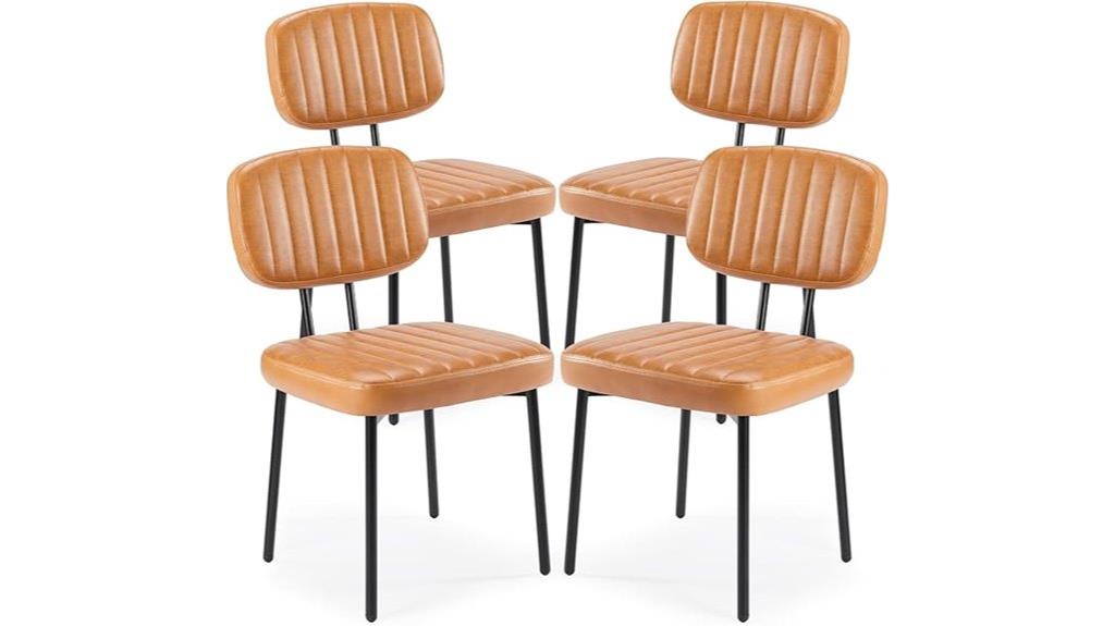 upholstered faux leather chairs