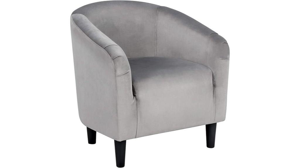 velvet armchair with low back