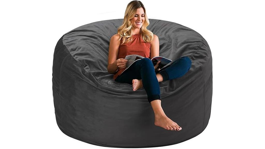 velvet bean bag comfort