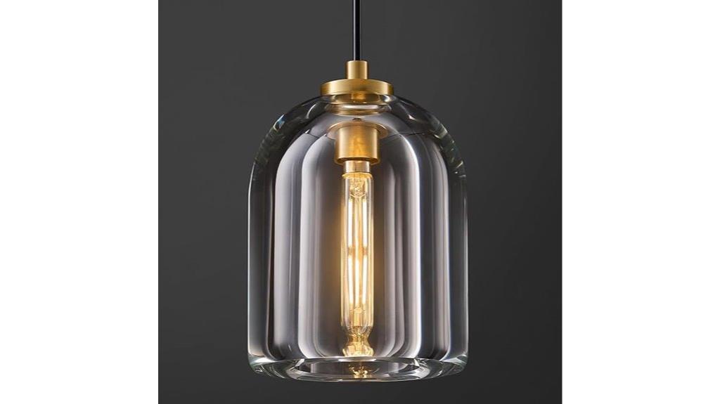 vintage brass crystal pendant