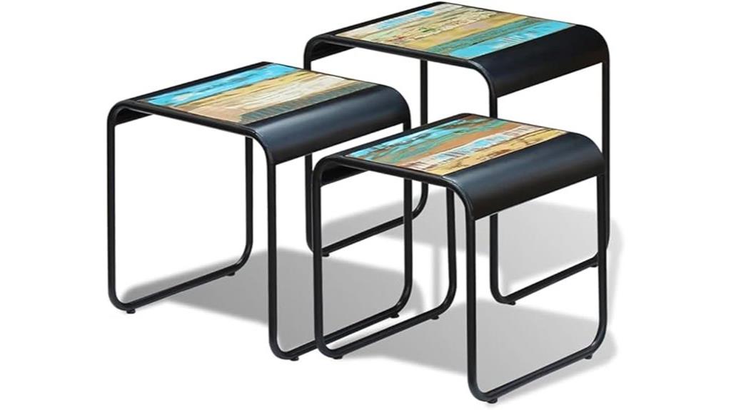 vintage industrial nesting tables
